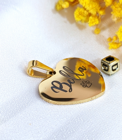 PERSONALIZED LOVE HEART PET TAGS FOR PETS